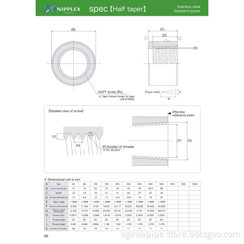 Half Taper Standard Socket